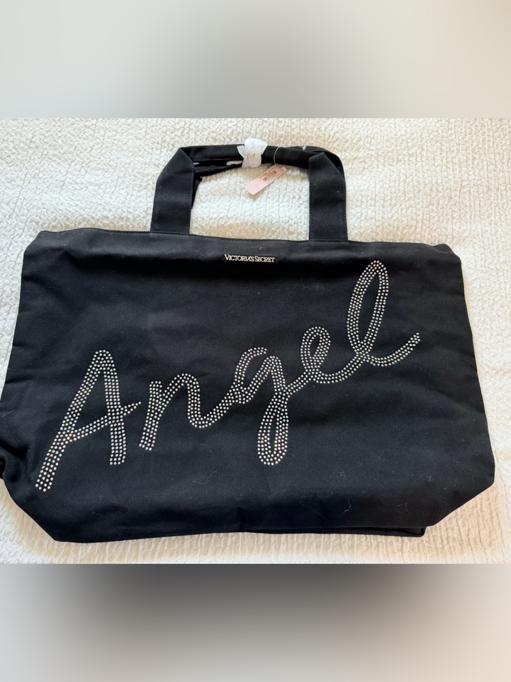 Victoria's Secret Black 'Angel' Rhinestone Travel Tote